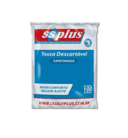 Touca Descartável Sanfonada Branca - SSPlus