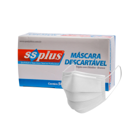 Máscara Descartável Tripla Branca - SS Plus