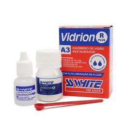 Ionômero de Vidro Restaurador Vidrion R Plus Kit Pó + Líquido - SS White