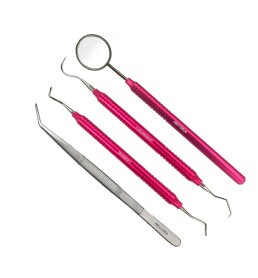 Kit Clínico Colors Com 4 Peças Rosa - LM Instrumental