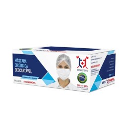 Máscara Tripla Descartável Branca - Best Fabril