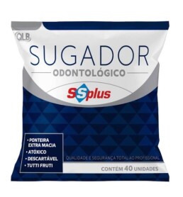 Sugador de Saliva Descartável 40 Unidades - SS Plus